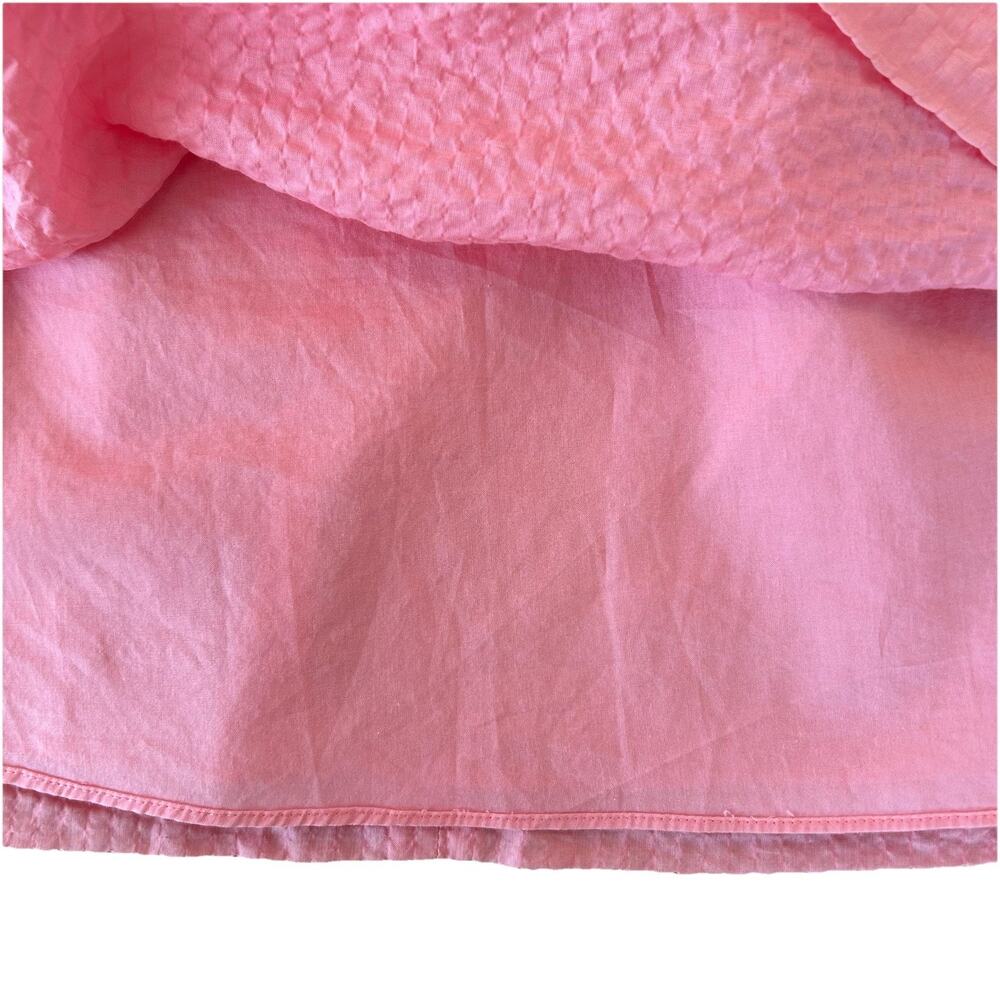 J. CREW Seersucker Strapless Dress Size 6 Coral Pink Cotton Romantic Coastal - Picture 12 of 13